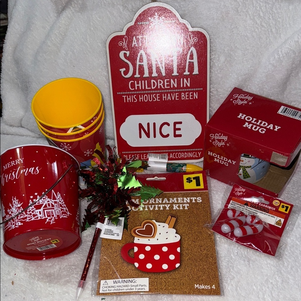 Festive Red and Yellow Holiday Decor Set